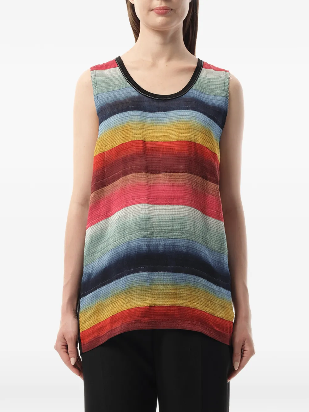 Lanvin striped sleeveless tank top - Nero