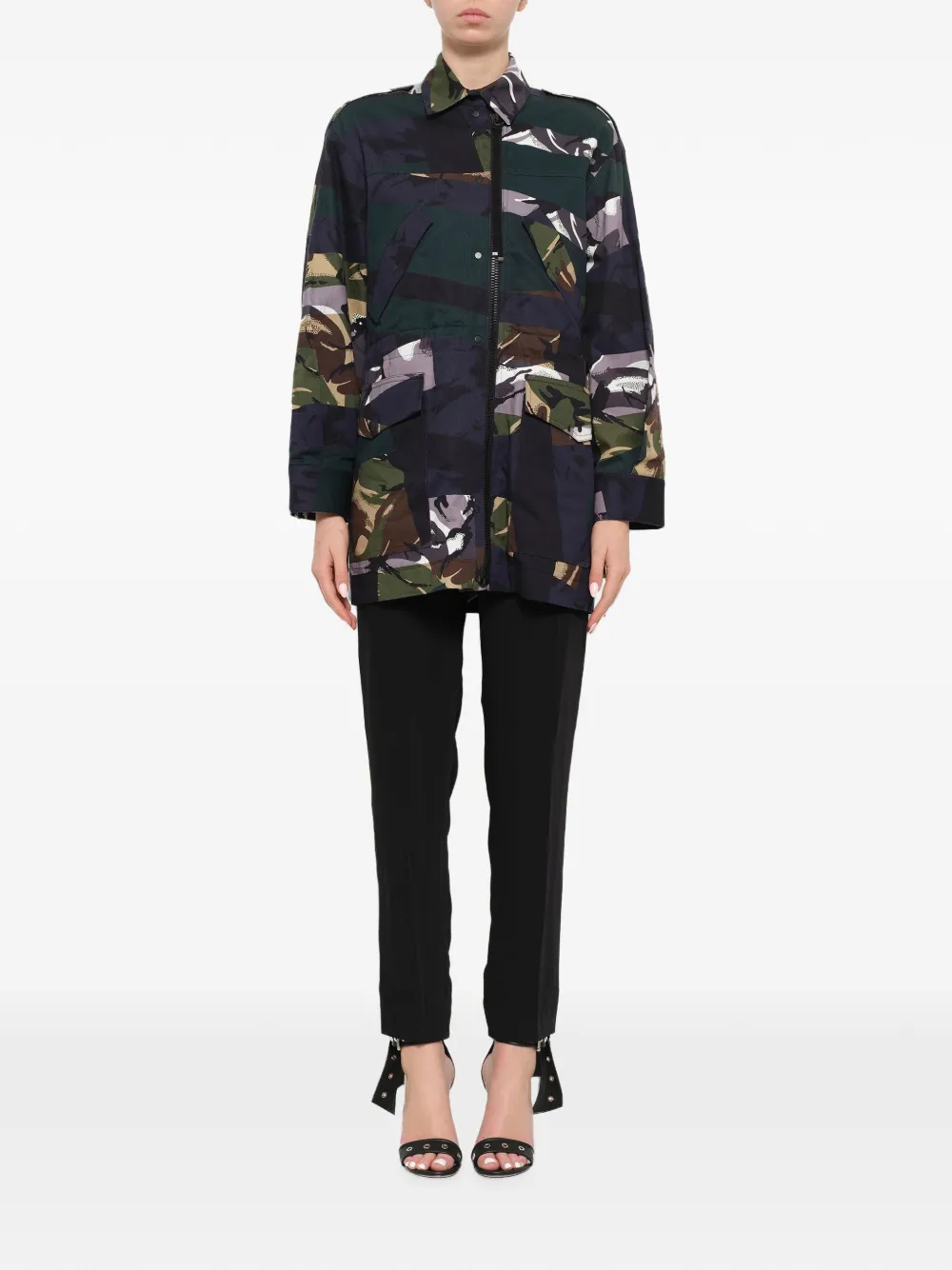 Kenzo camouflage-print coat Blauw