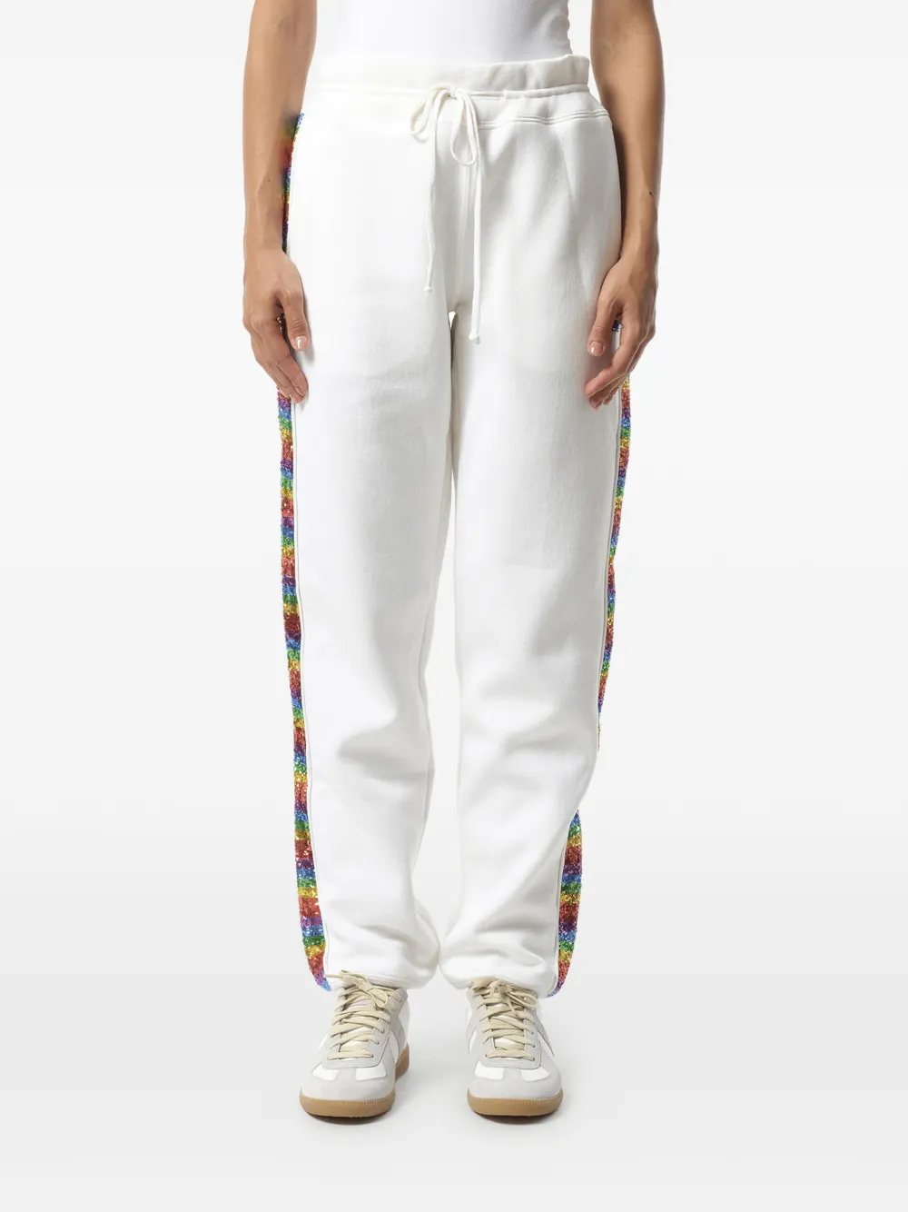 Marc Jacobs glitter-stripe track pants - Bianco