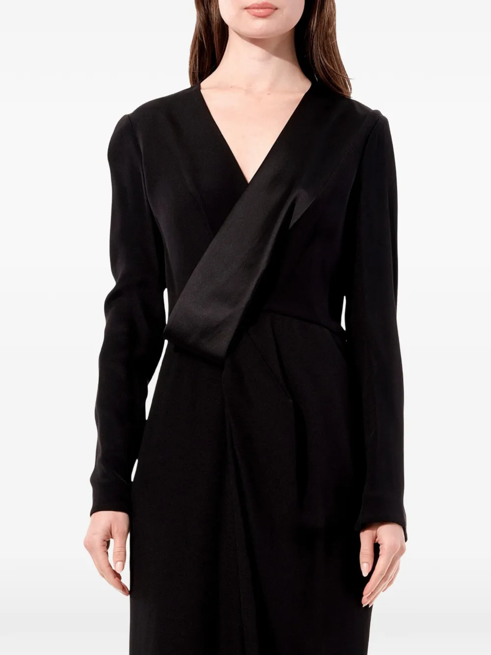Balenciaga satin-panelled draped dress - Schwarz