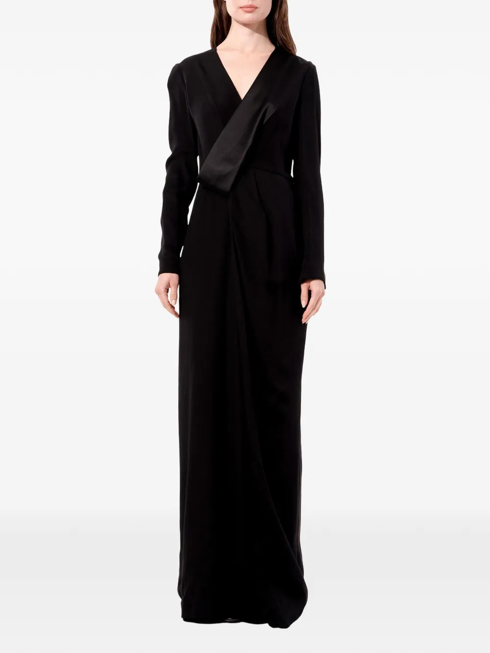 Balenciaga satin-panelled draped dress - Nero