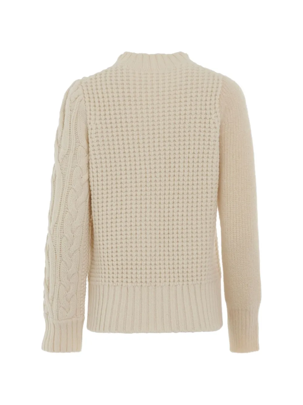 sacai Kabelgebreide geribbelde trui Beige