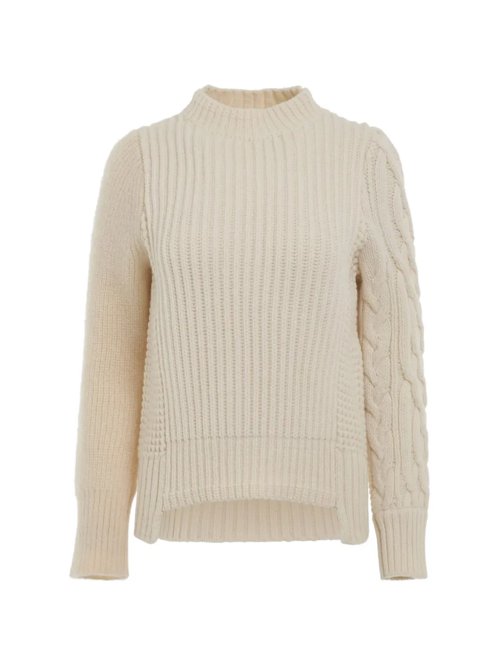 sacai cable-knit ribbed sweater - Toni neutri