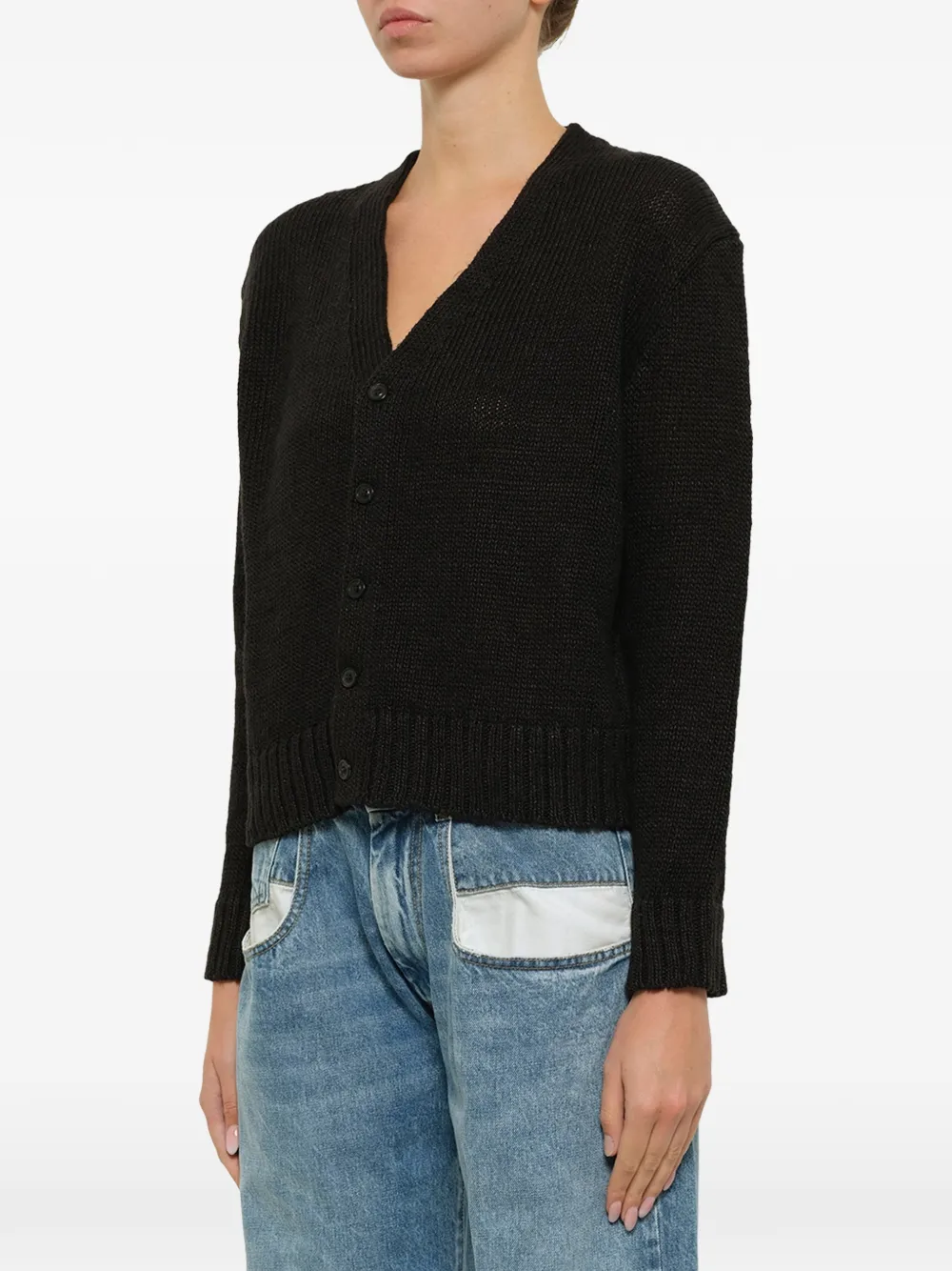 Maison Margiela Hennep vest met vier stiksel logo Zwart