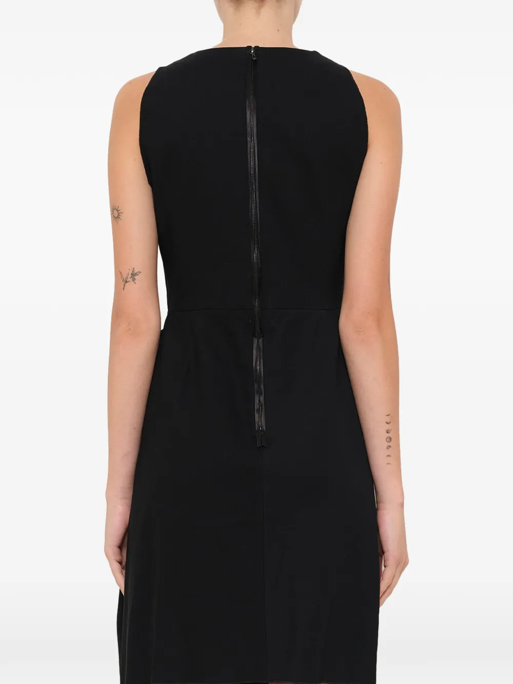 Lanvin Mini-jurk met V-hals met geknoopt detail Zwart
