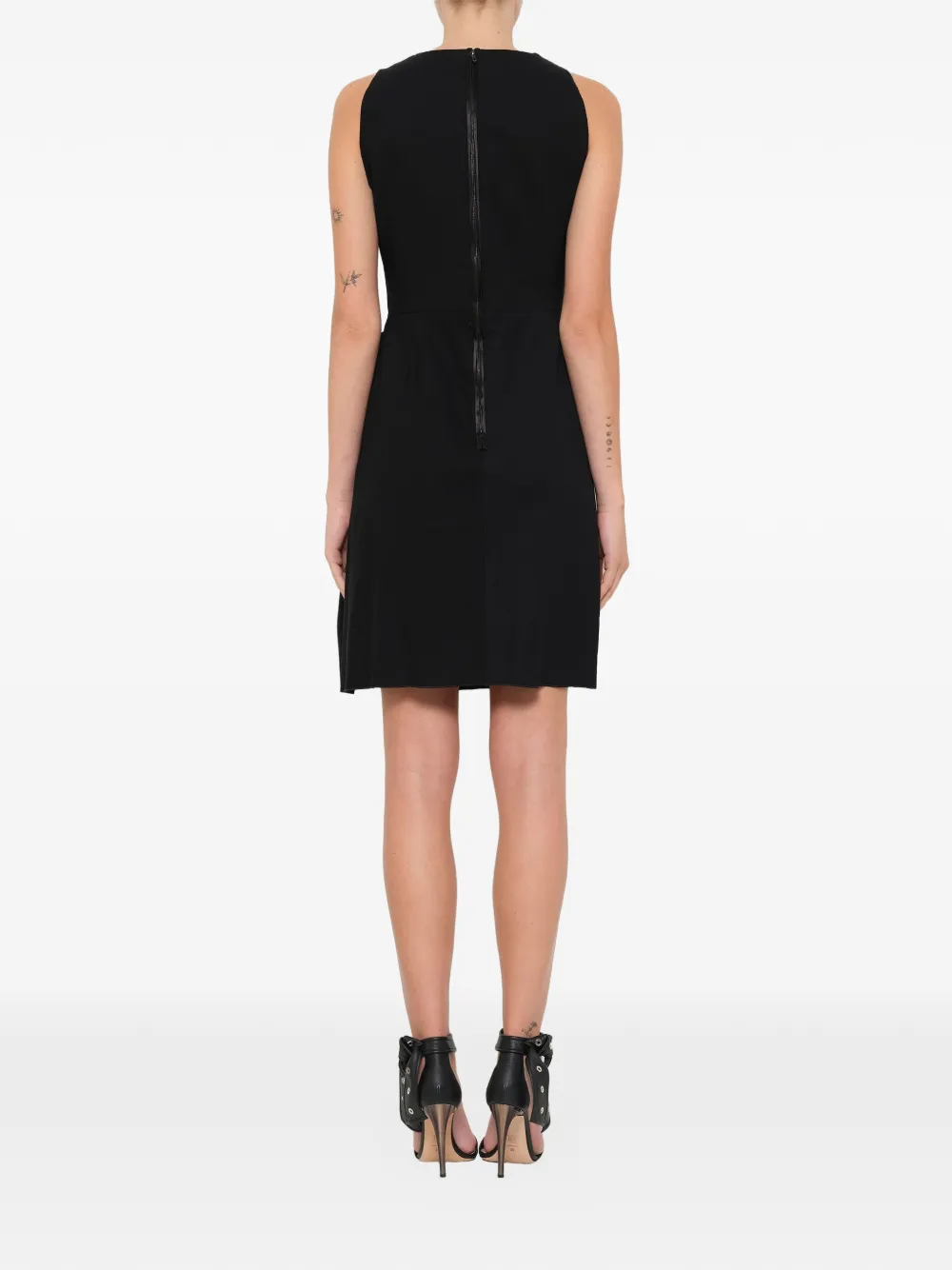 Lanvin Mini-jurk met V-hals met geknoopt detail Zwart