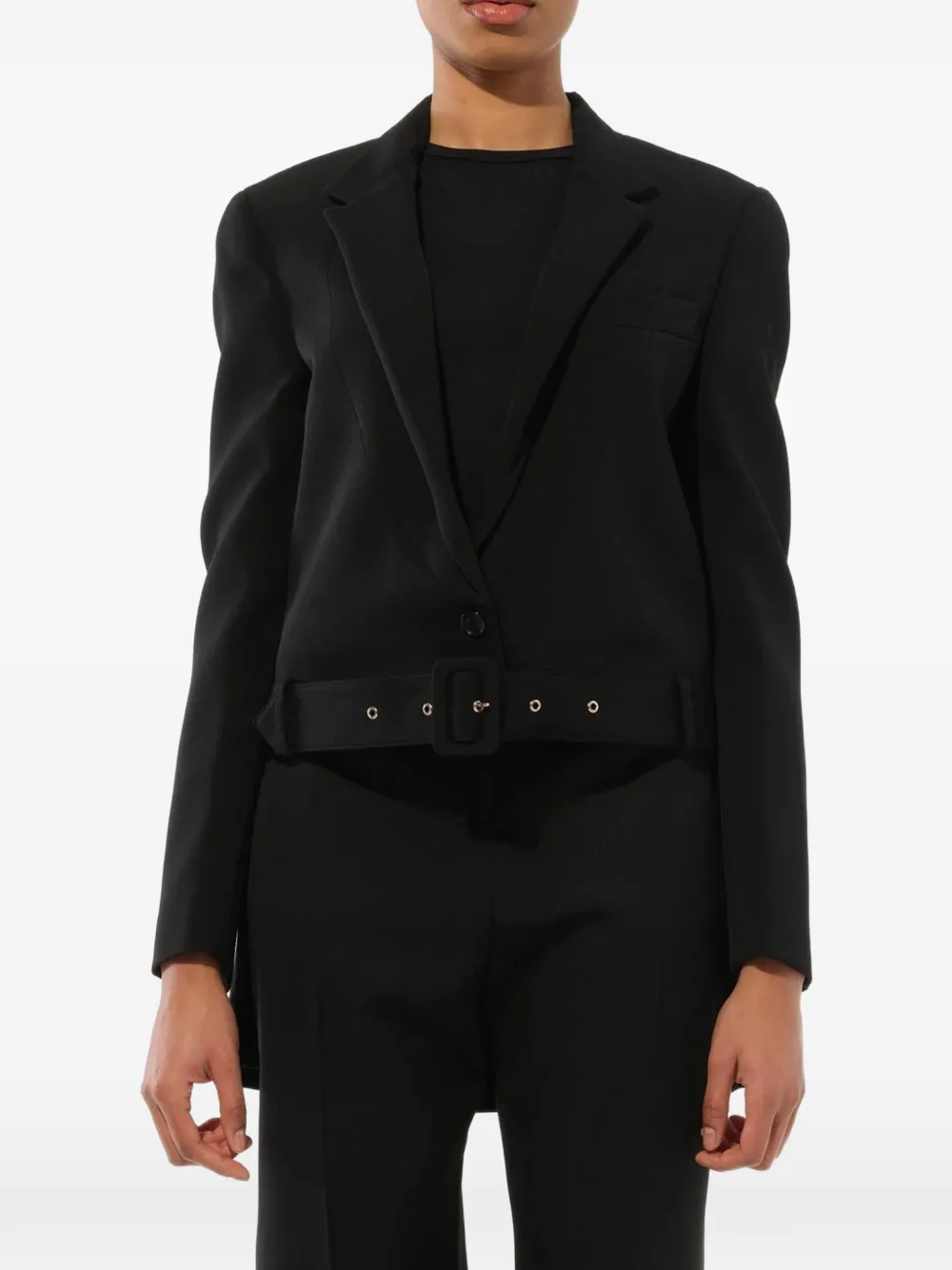 Givenchy Belted Notched-lapel Jacket In Black