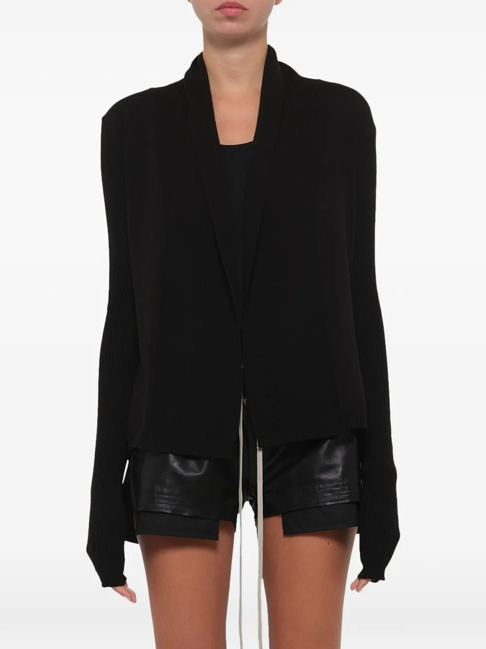 Rick Owens Naska asymmetrical cardigan - Nero