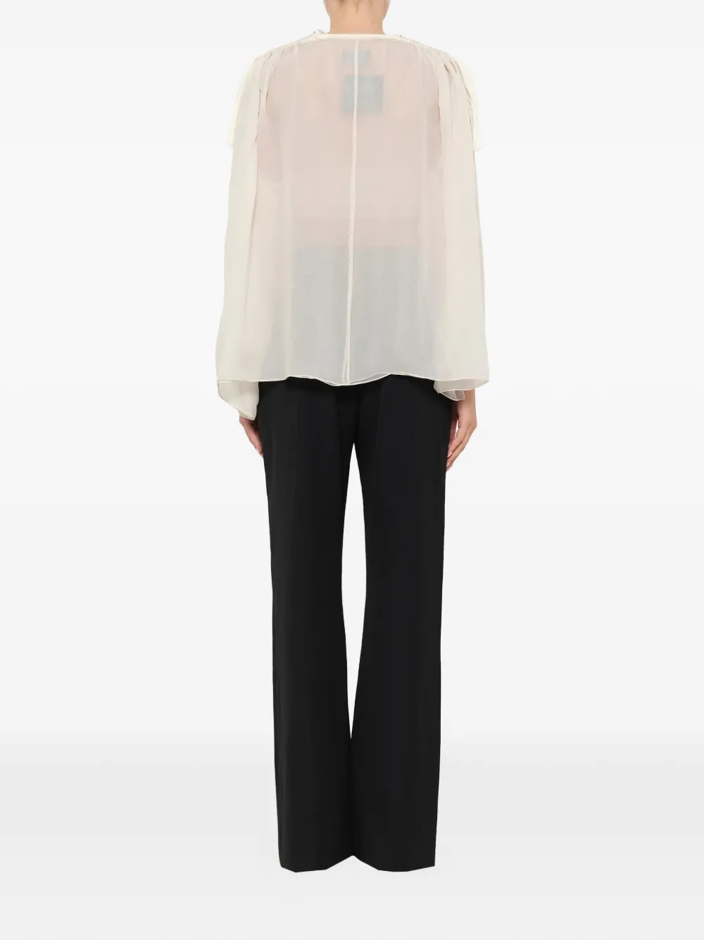 Lanvin Doorzichtige blouse met kwastje Wit