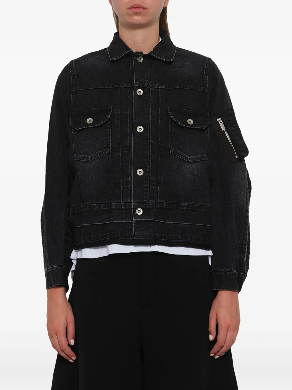 sacai Denim jack Zwart