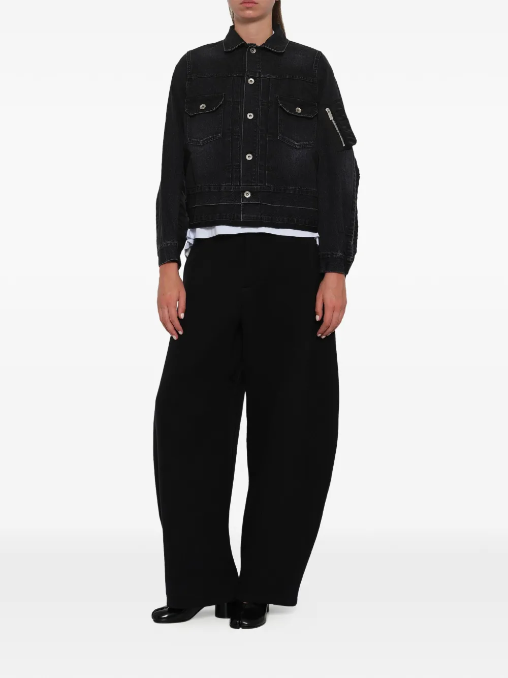 sacai Denim jack Zwart