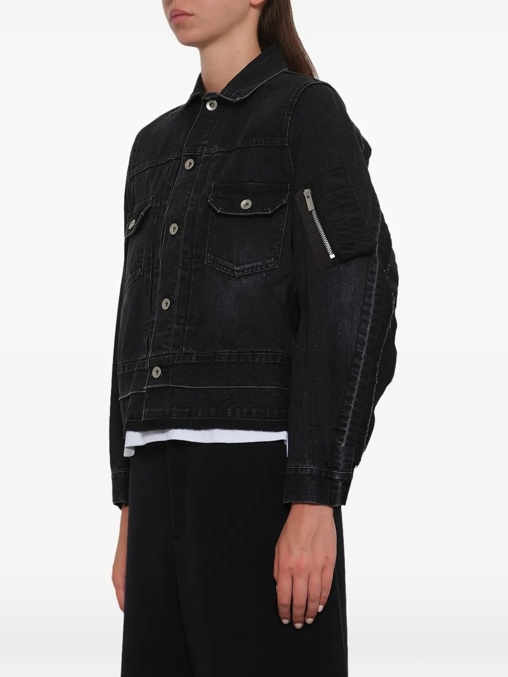 sacai Denim jack Zwart