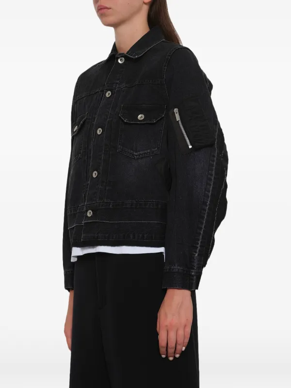 Sacai デニムジャケット | ブラック | FARFETCH JP