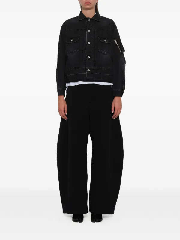 Sacai デニムジャケット | ブラック | FARFETCH JP