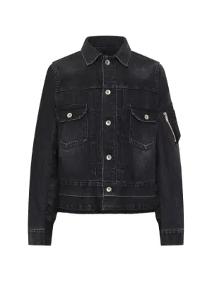 Sacai デニムジャケット | ブラック | FARFETCH JP