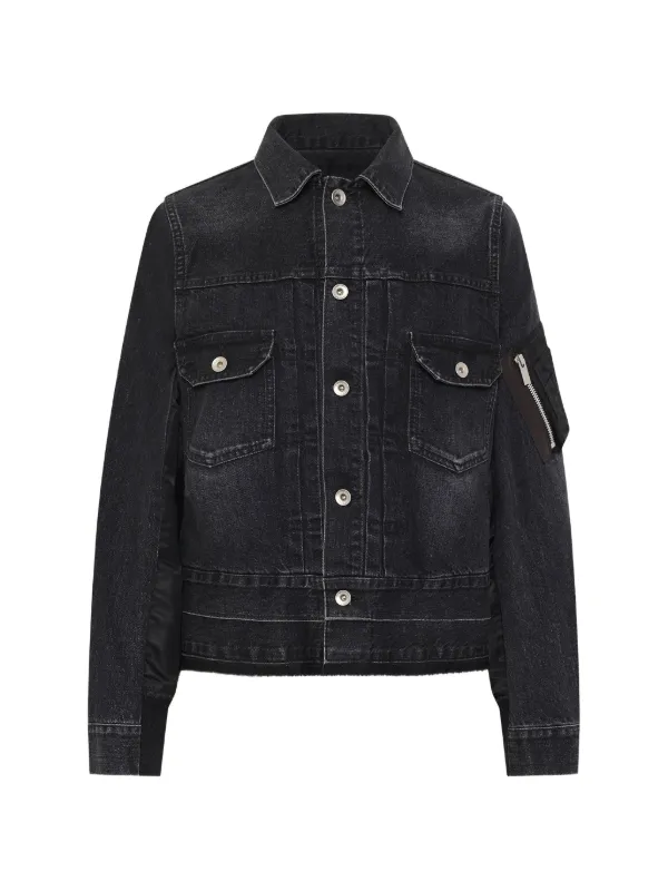 Sacai デニムジャケット | ブラック | FARFETCH JP