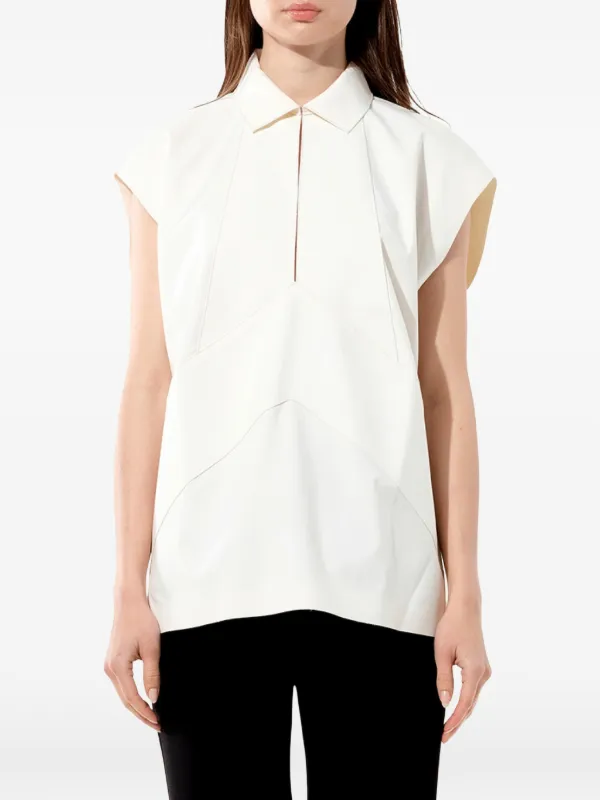 Balenciaga Panelled Sleeveless Top in White