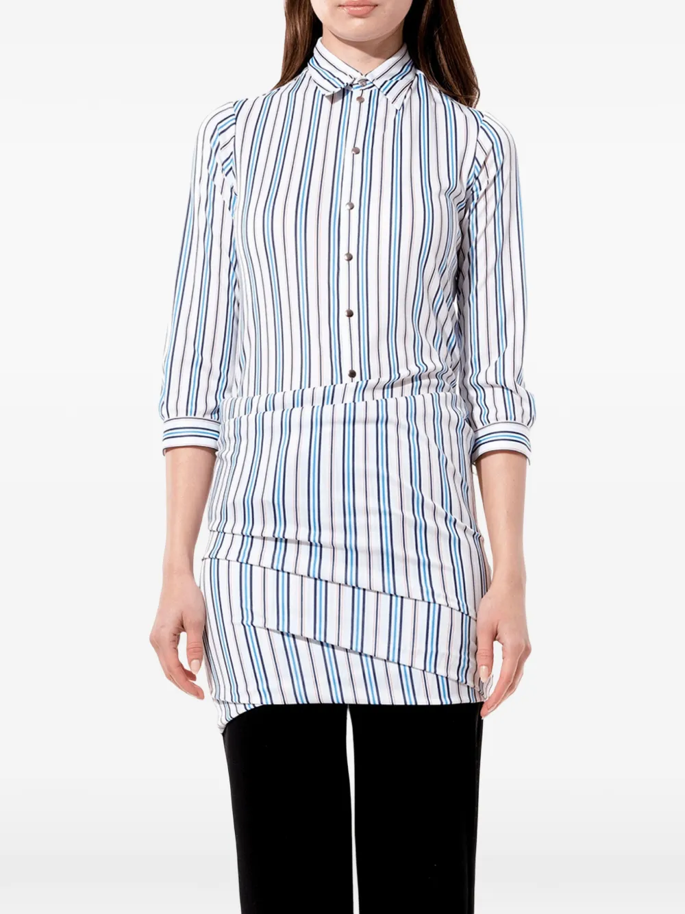 Balenciaga striped draped shirt - Schwarz
