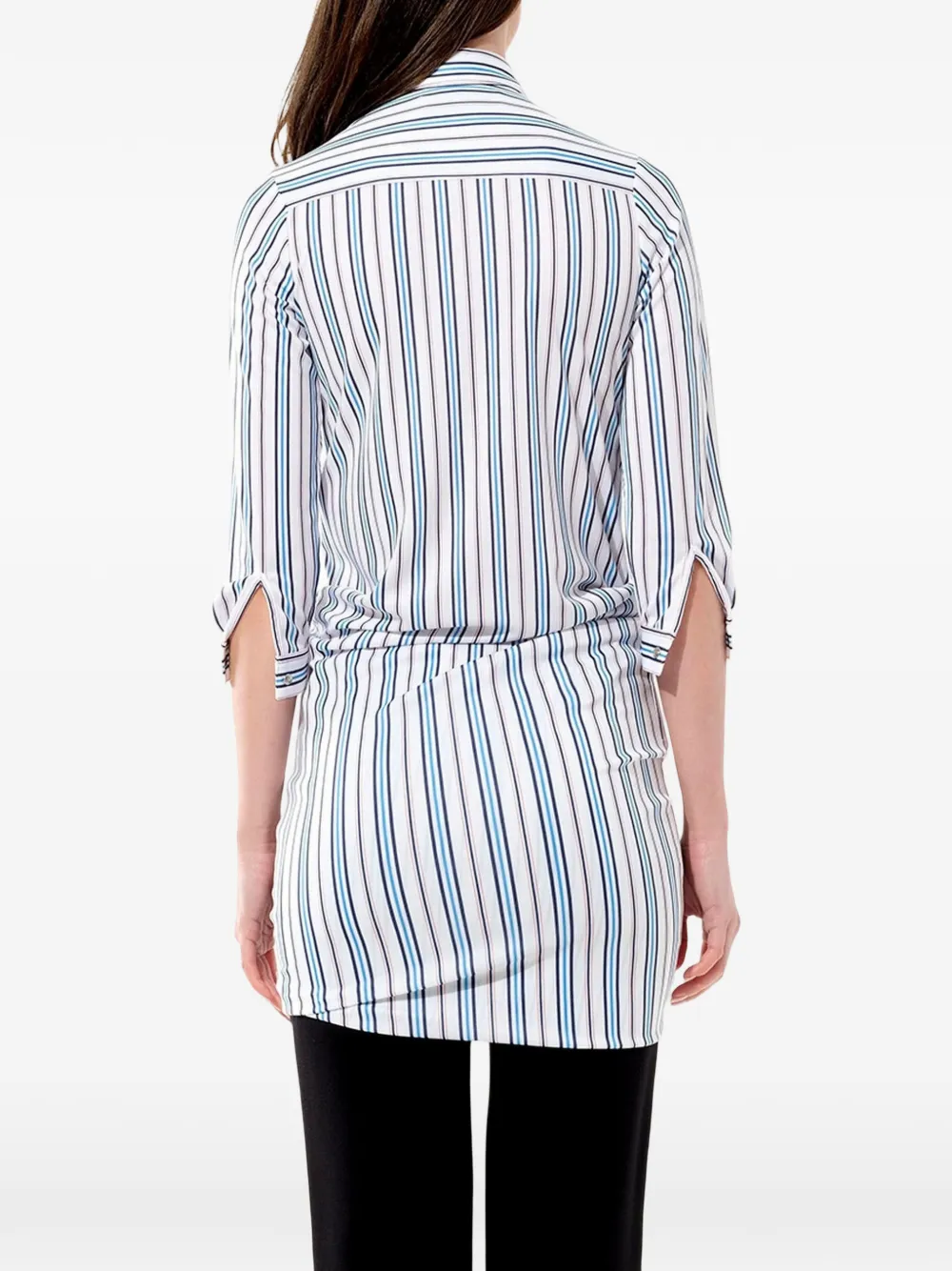 Balenciaga Gestreepte gedrapeerde blouse Zwart