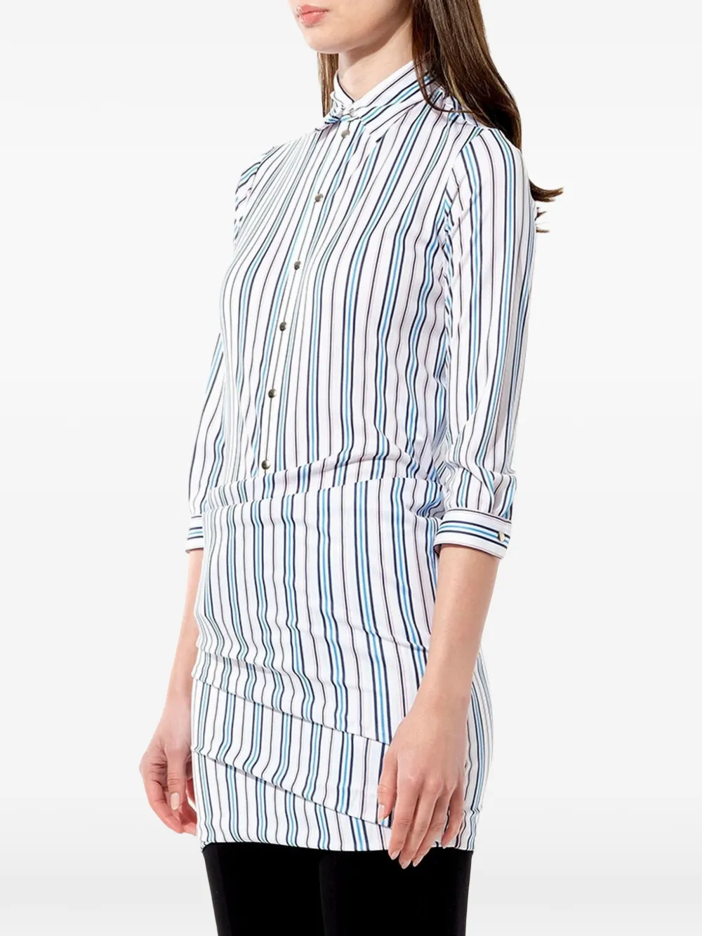 Balenciaga Gestreepte gedrapeerde blouse Zwart