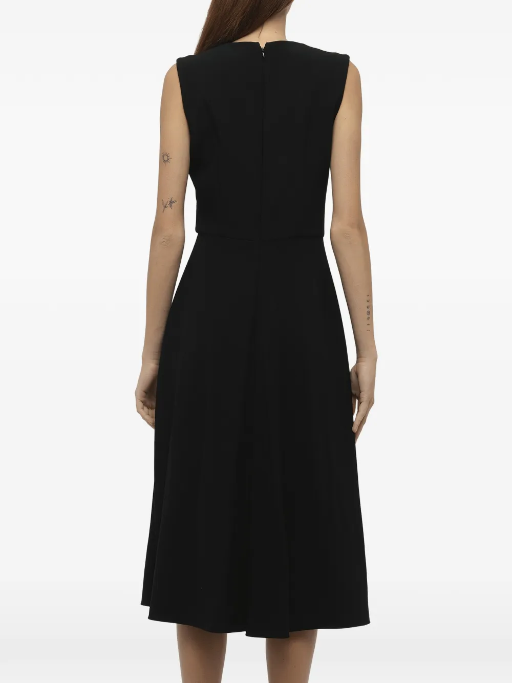 Alexander McQueen Asymmetric-hem V-neck Dress in Black, view 5