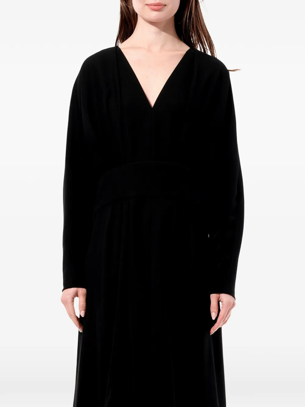 Balenciaga V-neck long-sleeve dress - Nero