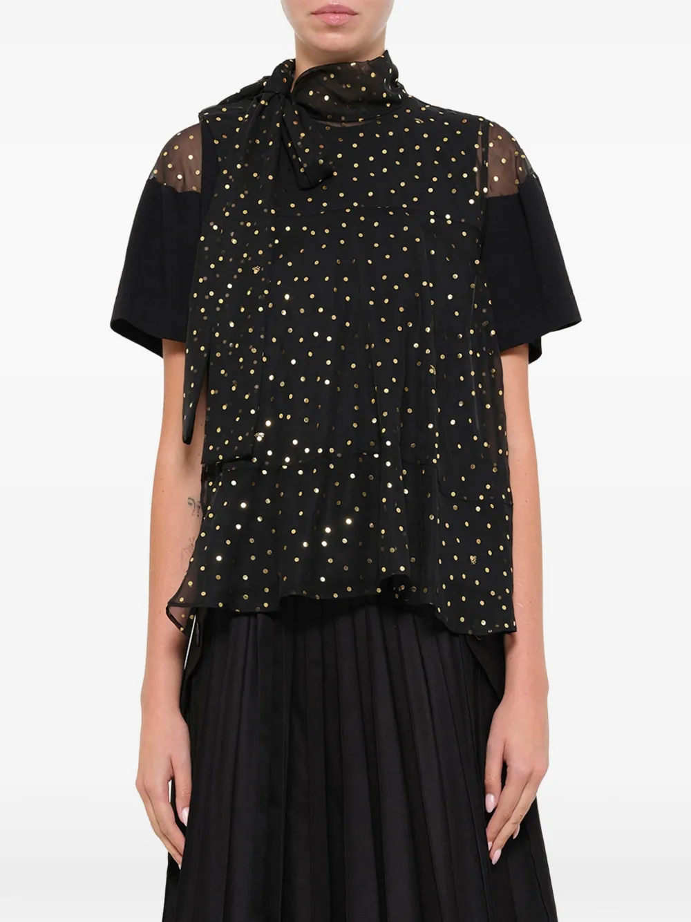 sacai polka-dot blouse - Nero