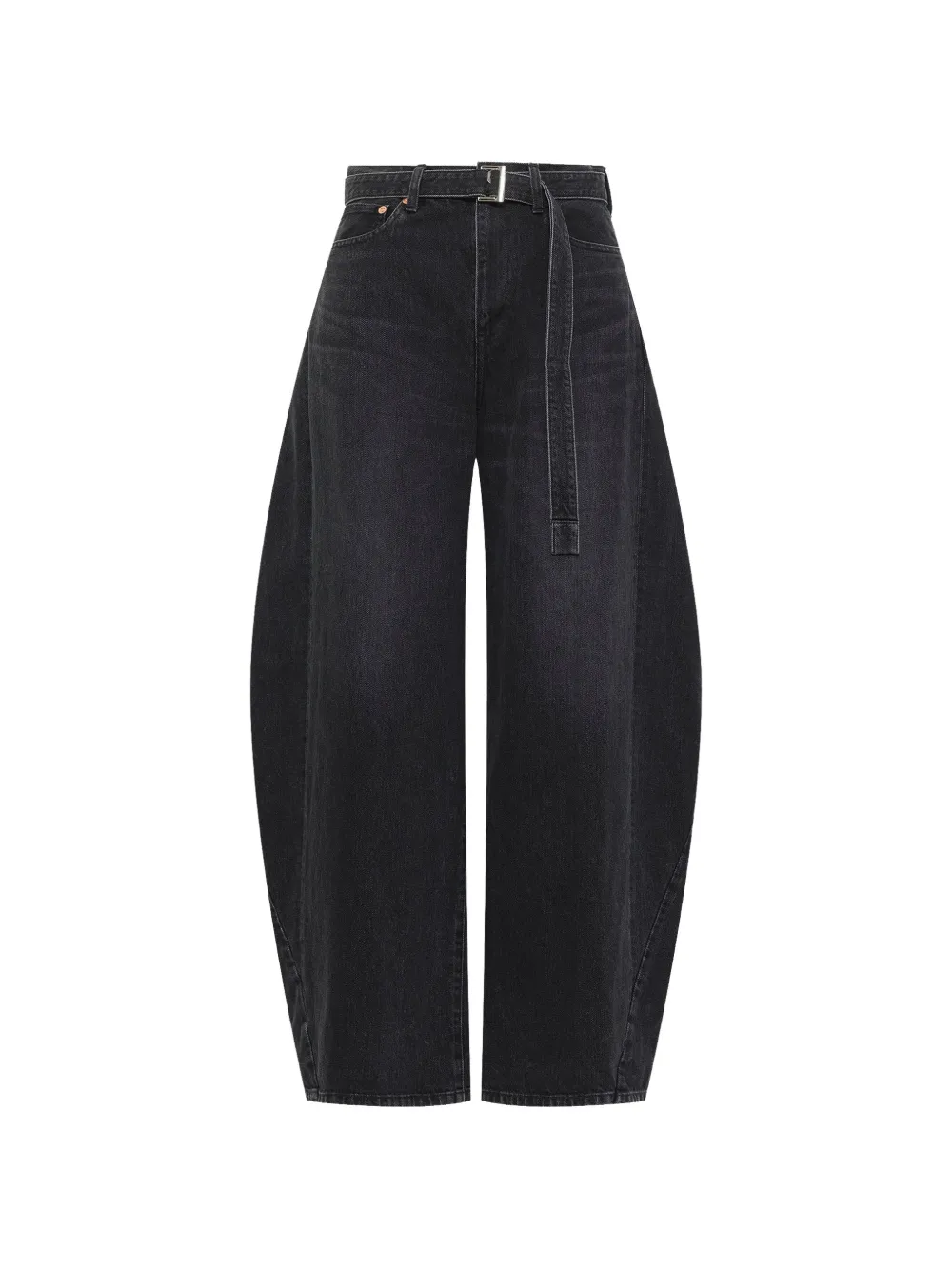 sacai belted barrel jeans - Nero