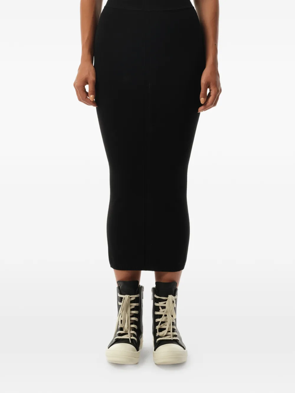 Rick Owens rib-knit elasticated-waistband skirt - Schwarz