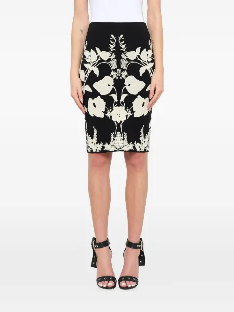 Alexander McQueen floral-intarsia pencil skirt