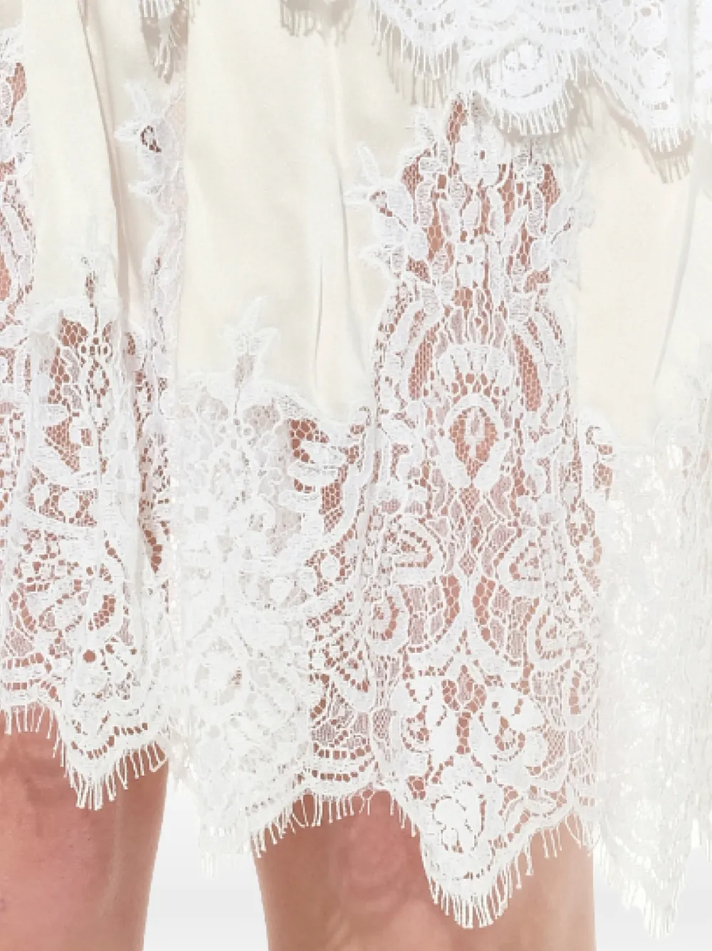Givenchy Asymmetrische midi-jurk met kanten detail Beige