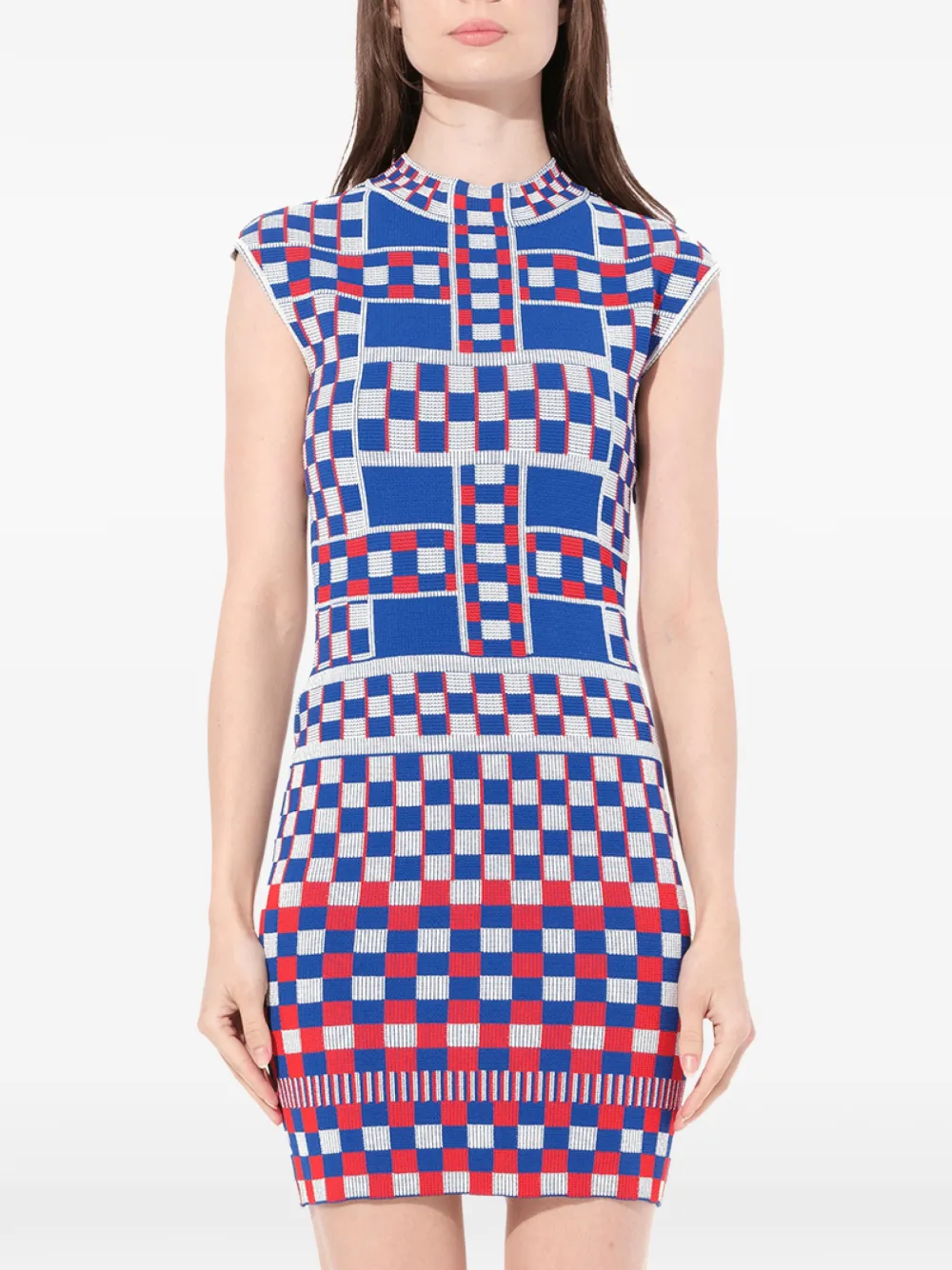 Alexander McQueen check-pattern dress - Blau