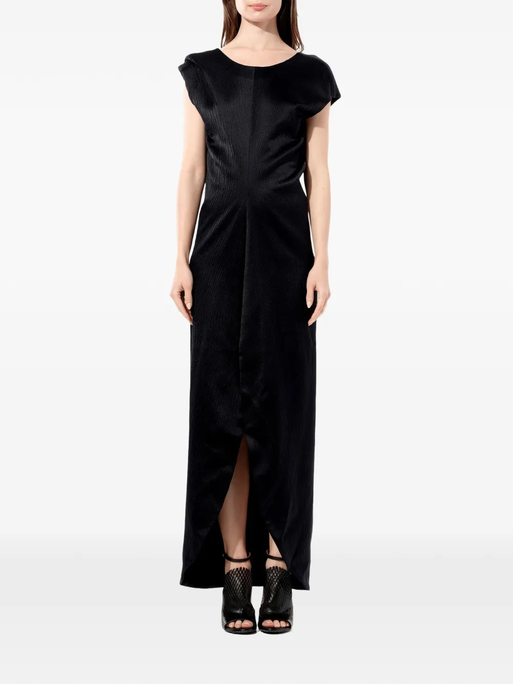 Balenciaga crinkled-effect open-back dress - Nero