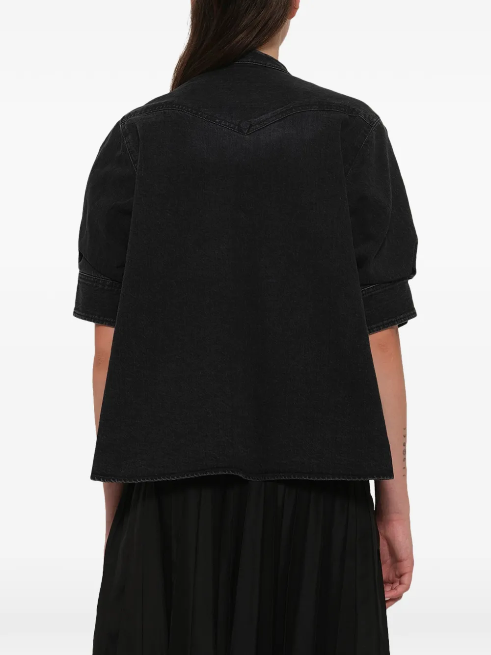 sacai Trui met denim vlakken Grijs