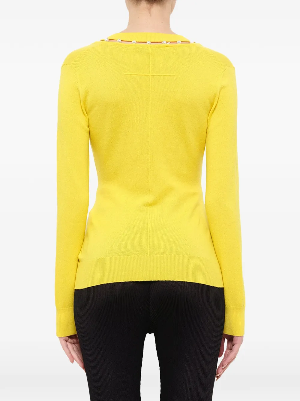 Givenchy Top verfraaid met imitatieparel en V-hals Geel