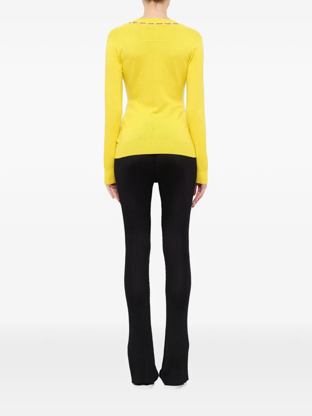 Givenchy Top verfraaid met imitatieparel en V-hals Geel