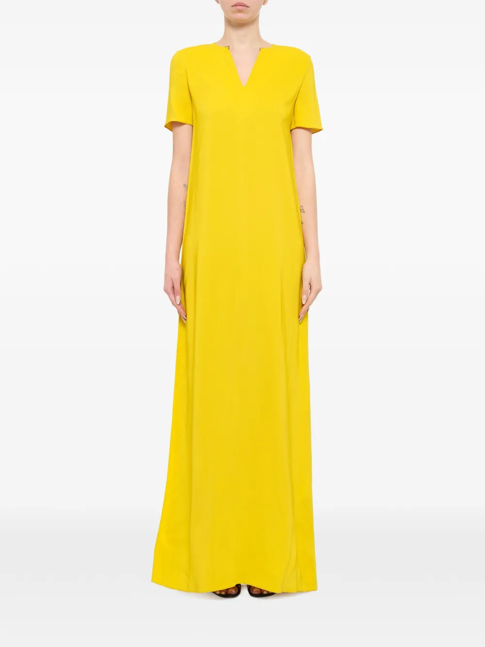 Lanvin V-neck short-sleeve maxi dress