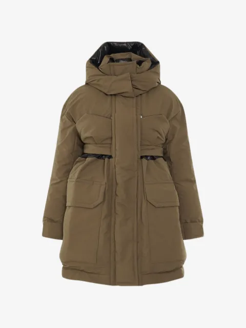 sacai padded detachable-hood coat