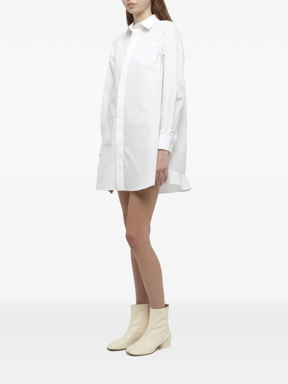sacai Mini-jurk met franje Wit