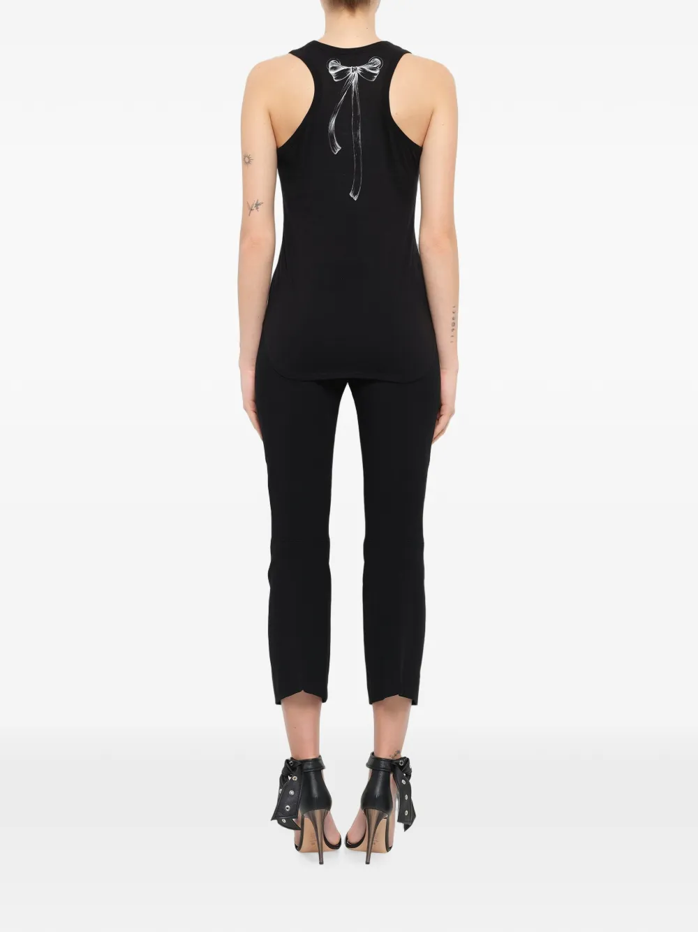 Alexander McQueen eyelet-print racerback tank top Zwart