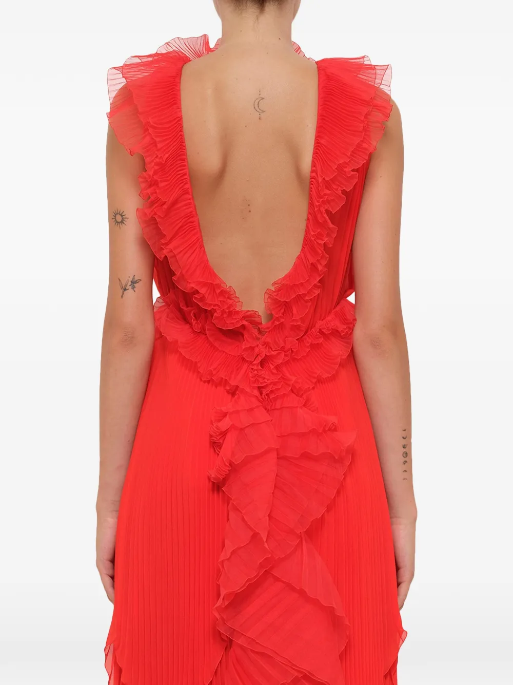 Givenchy Pod geplooide jurk met ruches Rood