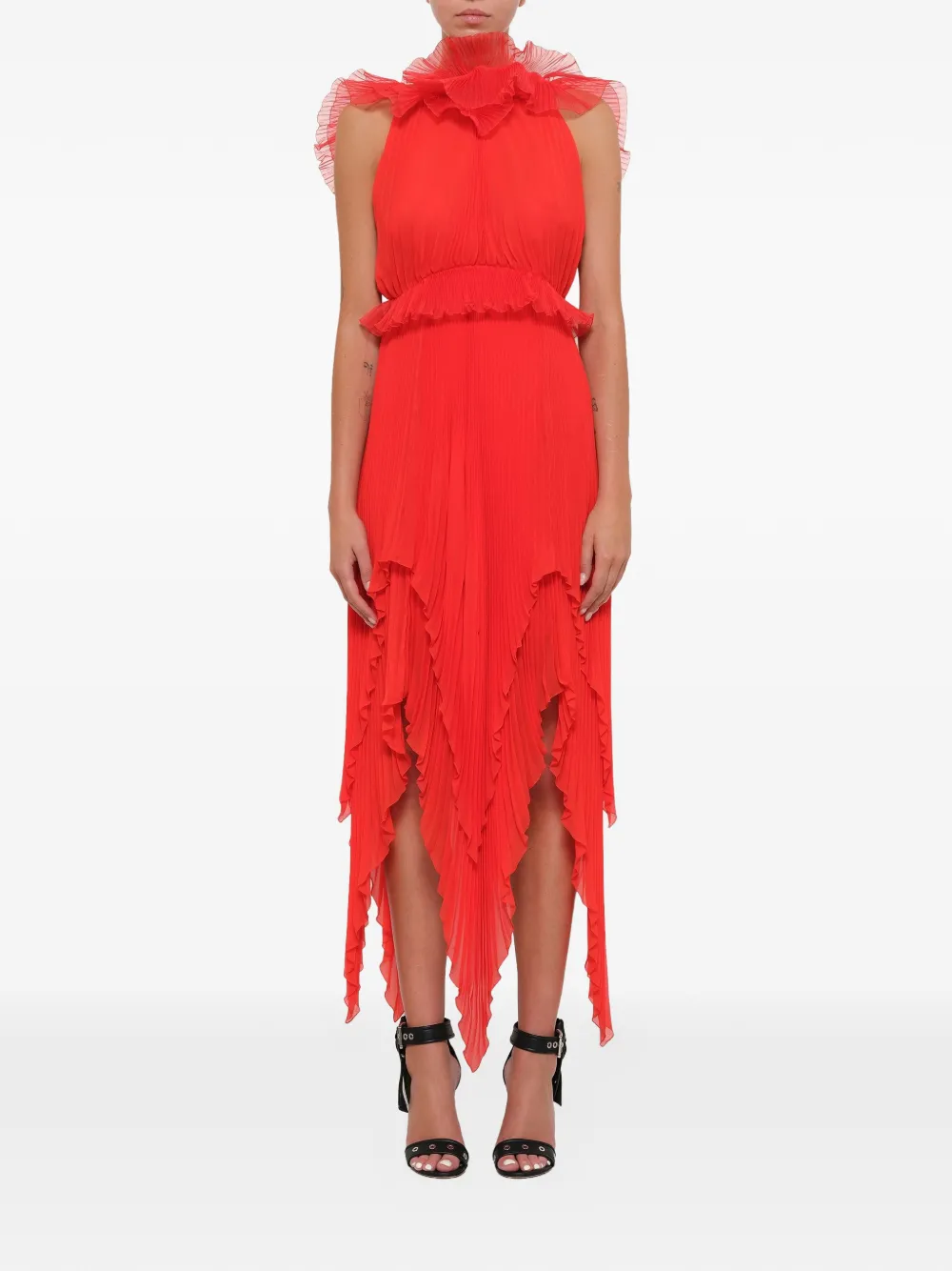 Givenchy Pod ruffled pleated dress - Red