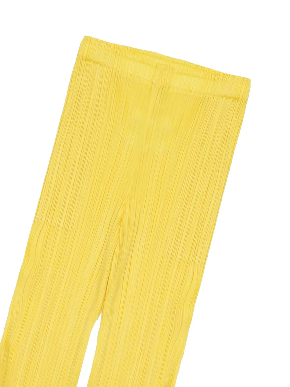 Pleats Please Issey Miyake Monthly Colors: April geplooide elastische broek Geel