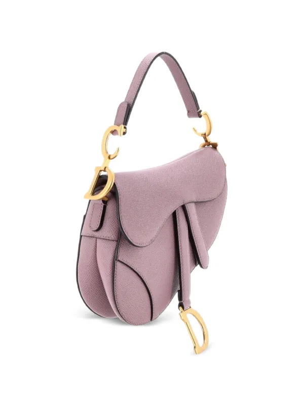 Christian Dior Pre-Owned Saddle Handbag With Strap Leather Micro