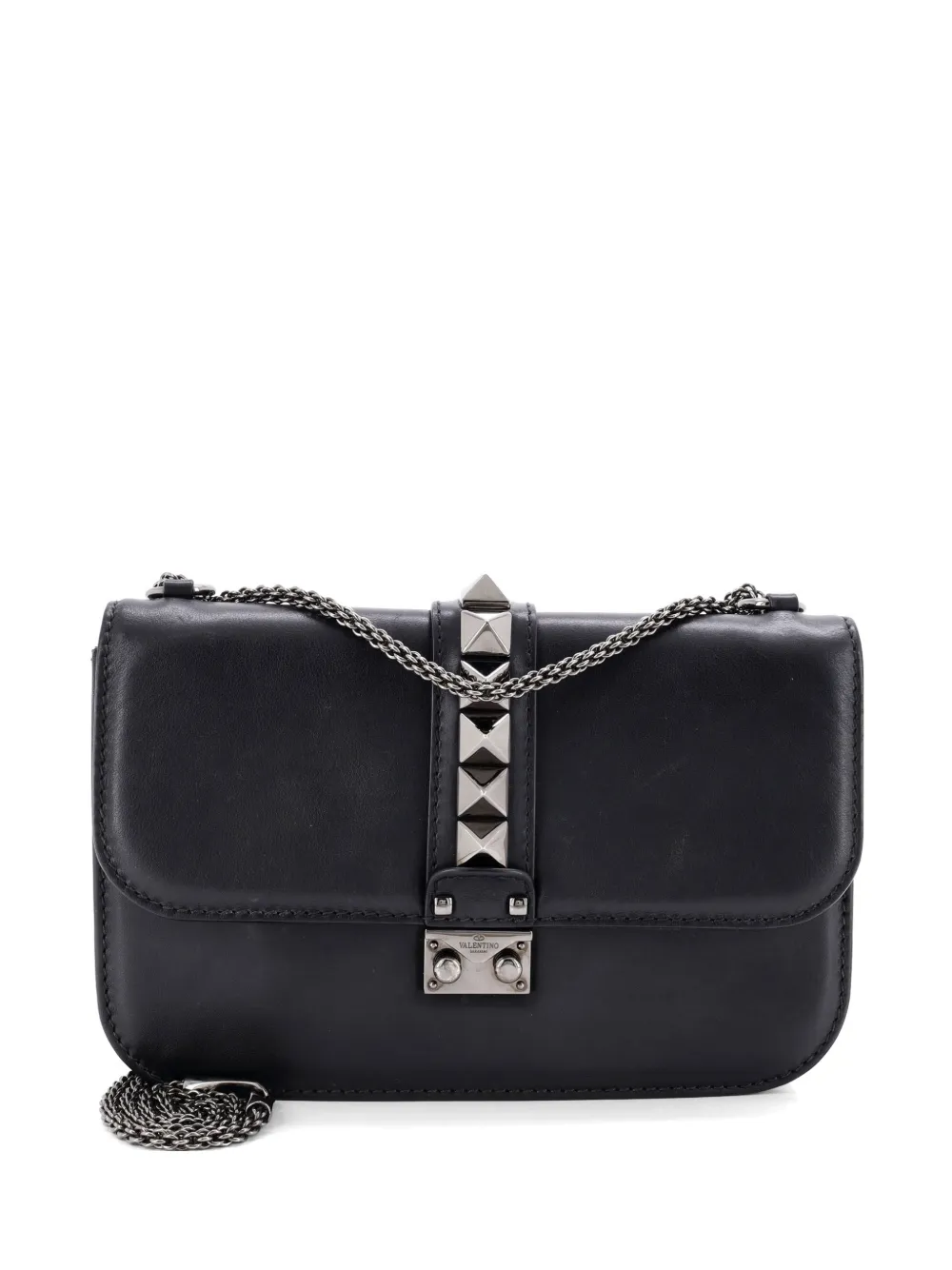 Valentino Garavani Pre-Owned Glam Lock Leather Medium shoulder bag - Nero