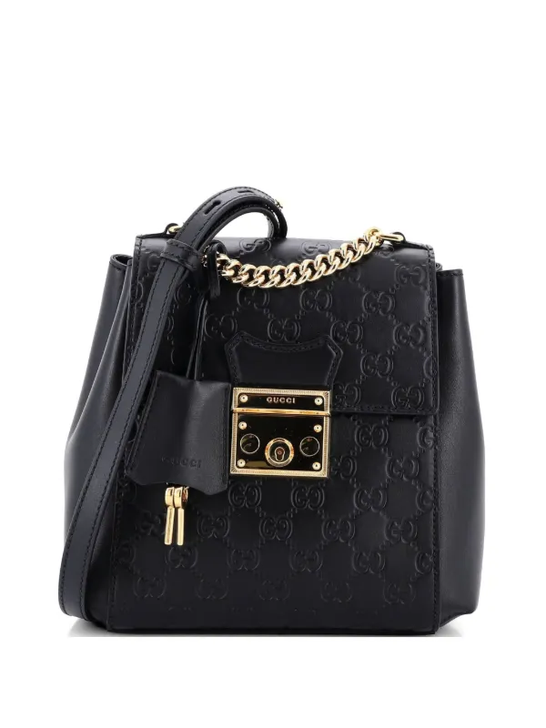 gucci mini black backpack GG Marmont Bag Inside condition Gucci Preloved Bamboo Leather Backpack