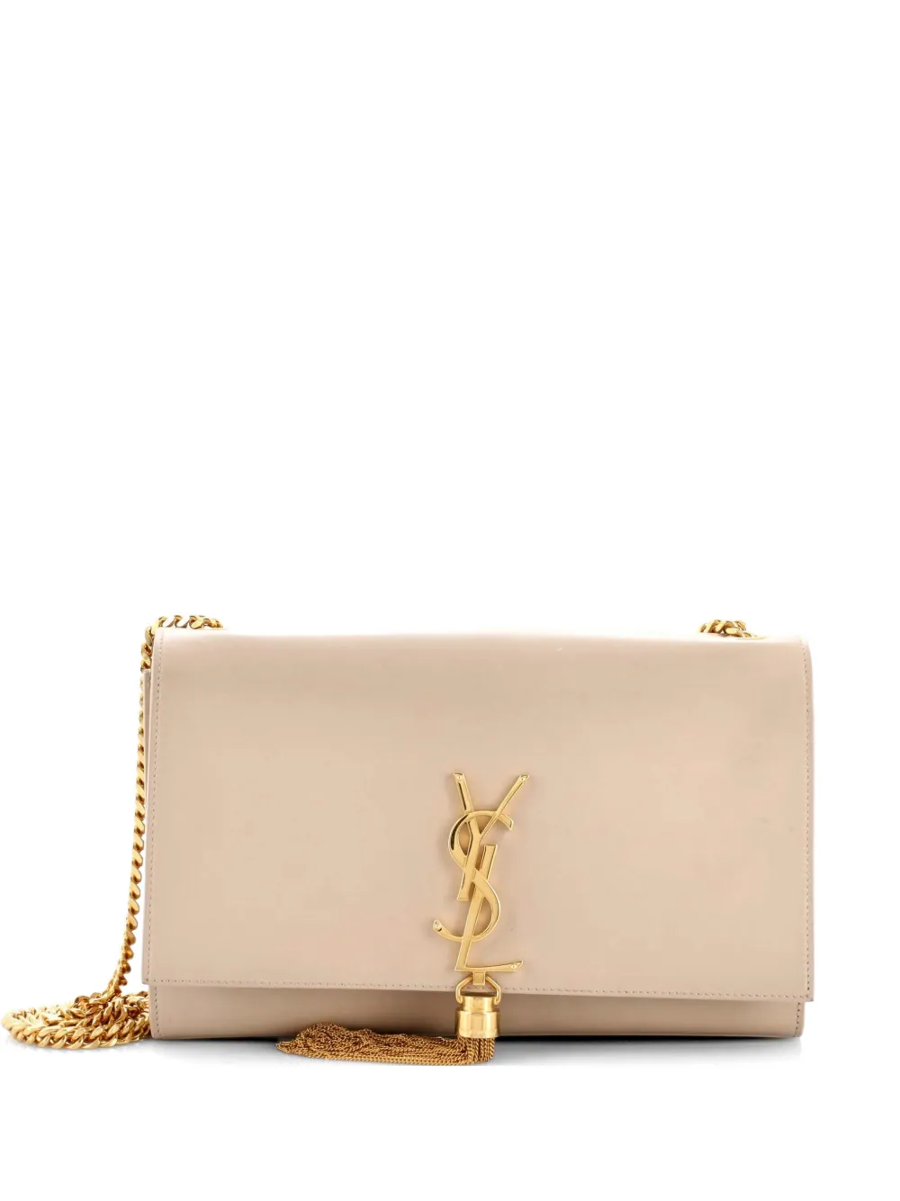 Saint Laurent Pre-Owned Classic Monogram Tassel Leather Medium crossbody bag - Toni neutri