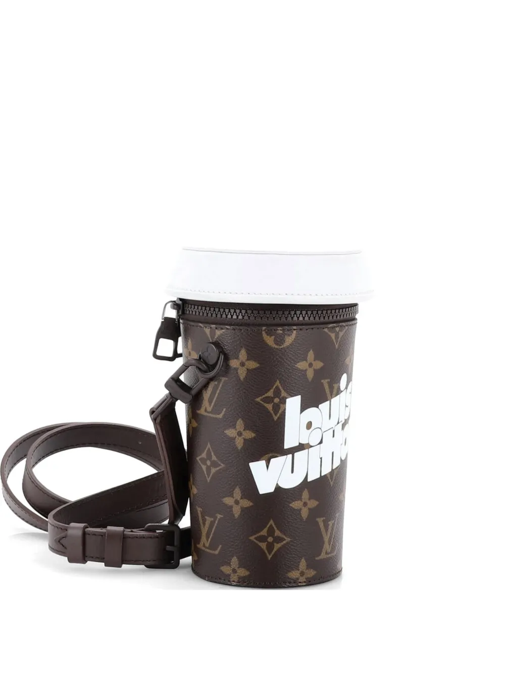 Louis Vuitton Pre-Owned Coffee Cup Convertible Pouch Everyday Signature Vintage Monogram Canvas crossbody bag - Marrone
