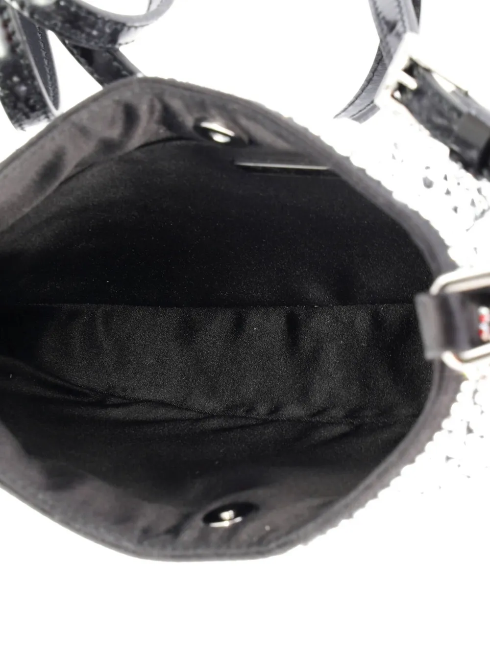 Prada Pre-owned Cleo Shoulder Bag Crystal Embellished Satin Small Crossbody Bag in Black, view 5