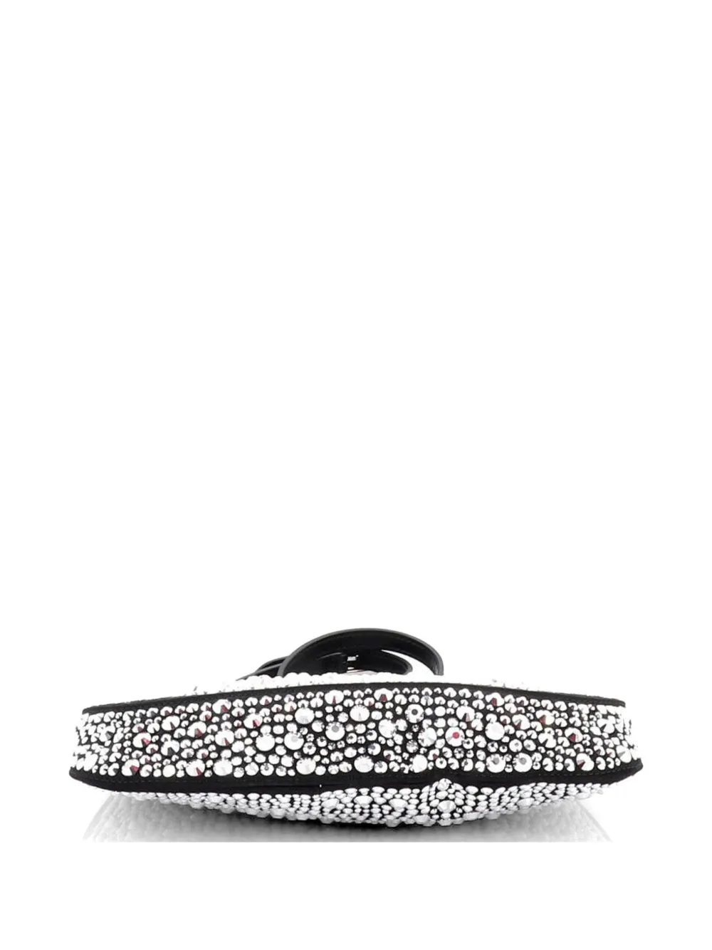 Prada Pre-owned Cleo Shoulder Bag Crystal Embellished Satin Small Crossbody Bag in Black, view 4